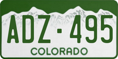 CO license plate ADZ495