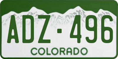 CO license plate ADZ496
