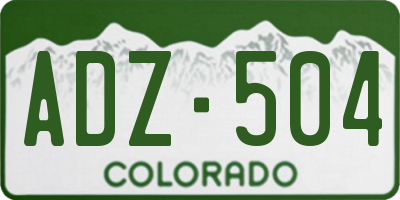 CO license plate ADZ504