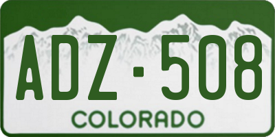 CO license plate ADZ508