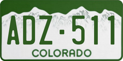 CO license plate ADZ511