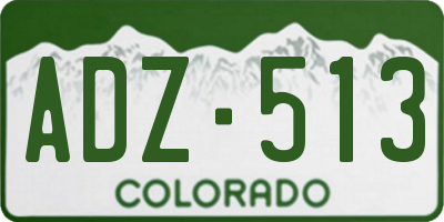 CO license plate ADZ513