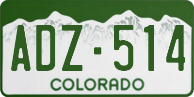 CO license plate ADZ514