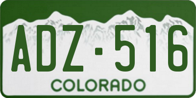 CO license plate ADZ516