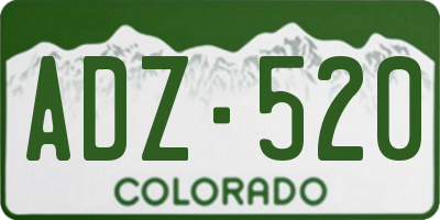 CO license plate ADZ520