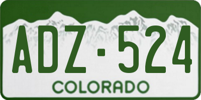 CO license plate ADZ524