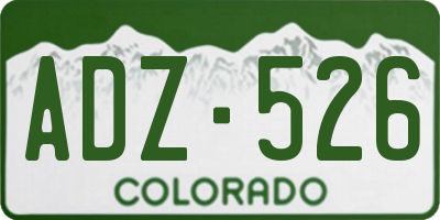 CO license plate ADZ526