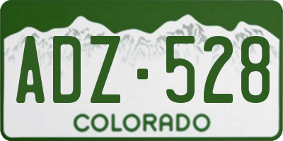 CO license plate ADZ528