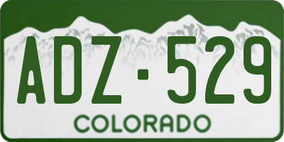 CO license plate ADZ529