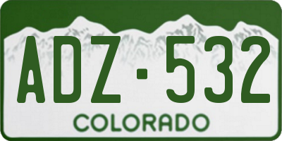 CO license plate ADZ532