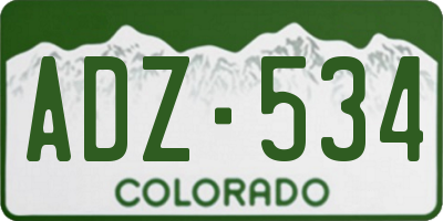 CO license plate ADZ534