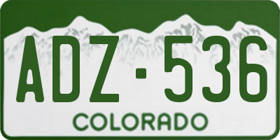 CO license plate ADZ536