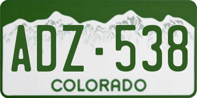 CO license plate ADZ538