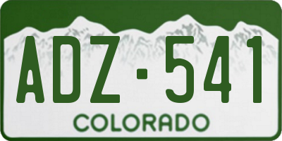 CO license plate ADZ541