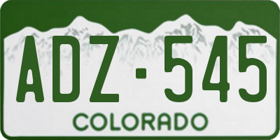 CO license plate ADZ545