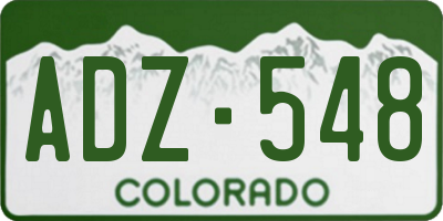 CO license plate ADZ548