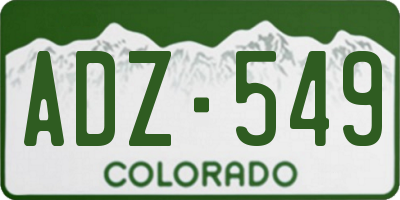 CO license plate ADZ549