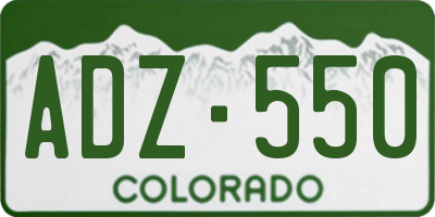 CO license plate ADZ550