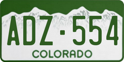 CO license plate ADZ554