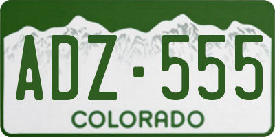 CO license plate ADZ555