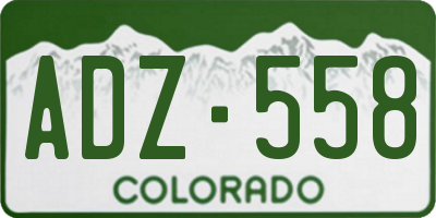 CO license plate ADZ558