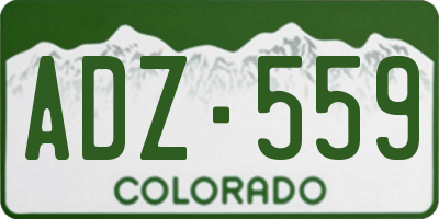 CO license plate ADZ559