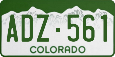 CO license plate ADZ561