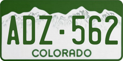 CO license plate ADZ562