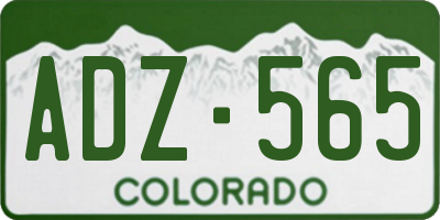 CO license plate ADZ565