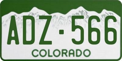 CO license plate ADZ566