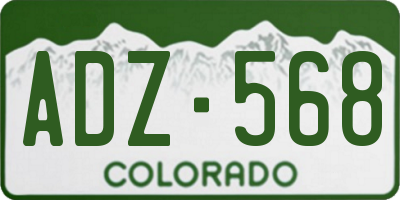 CO license plate ADZ568