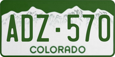 CO license plate ADZ570
