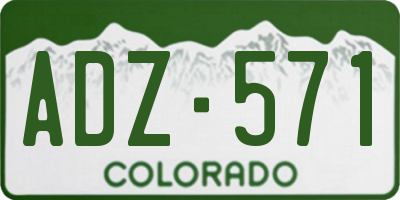 CO license plate ADZ571