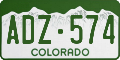 CO license plate ADZ574