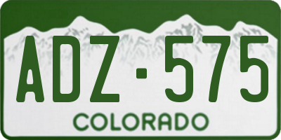 CO license plate ADZ575