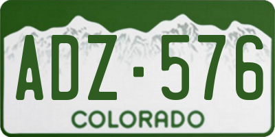 CO license plate ADZ576