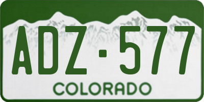 CO license plate ADZ577