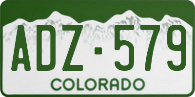 CO license plate ADZ579