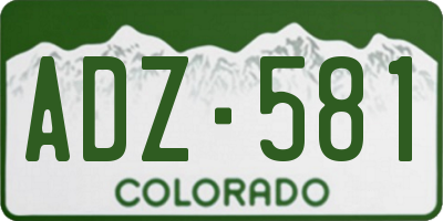 CO license plate ADZ581