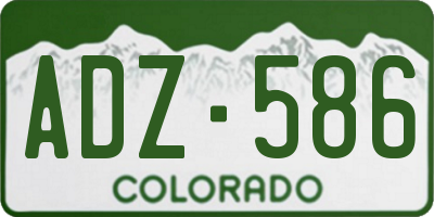 CO license plate ADZ586