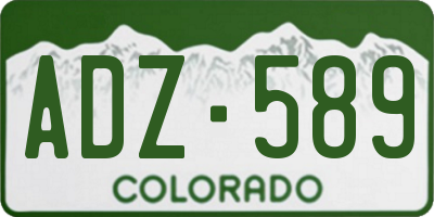 CO license plate ADZ589