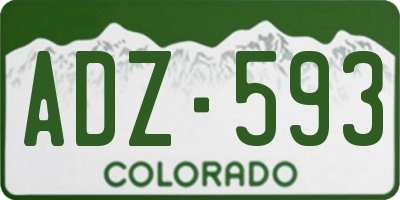 CO license plate ADZ593