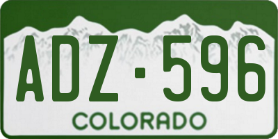 CO license plate ADZ596