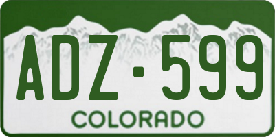 CO license plate ADZ599