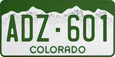 CO license plate ADZ601