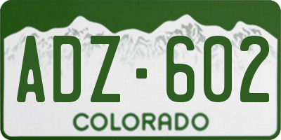 CO license plate ADZ602
