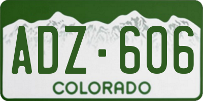 CO license plate ADZ606