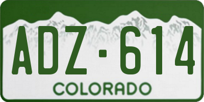 CO license plate ADZ614