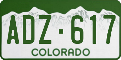 CO license plate ADZ617