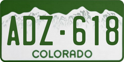 CO license plate ADZ618